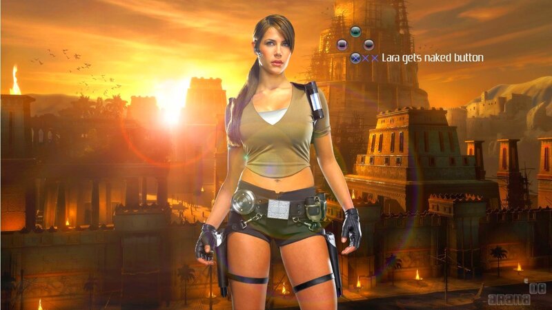 Lara Croft in ancient ruins