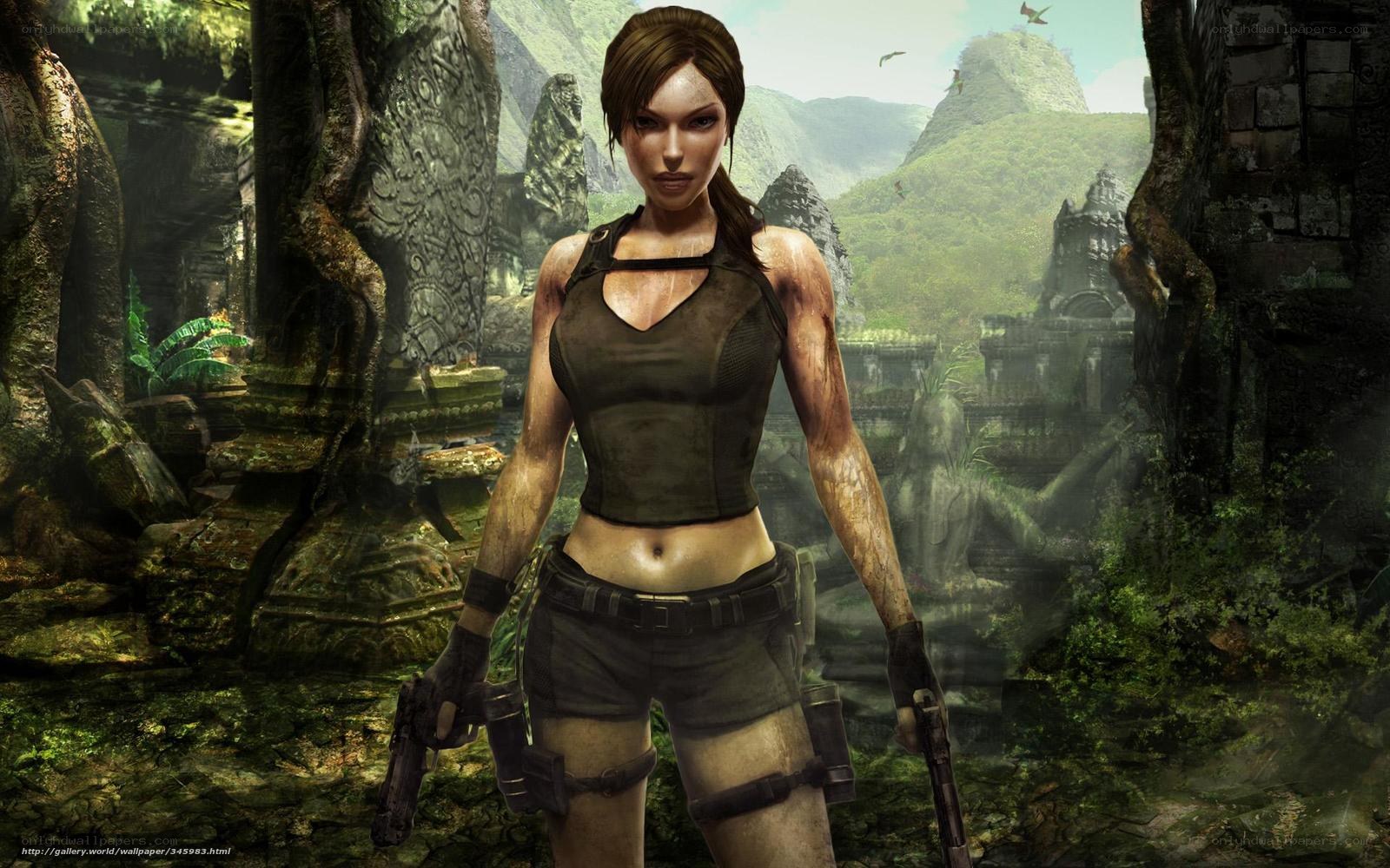 Lara Croft in ancient ruins