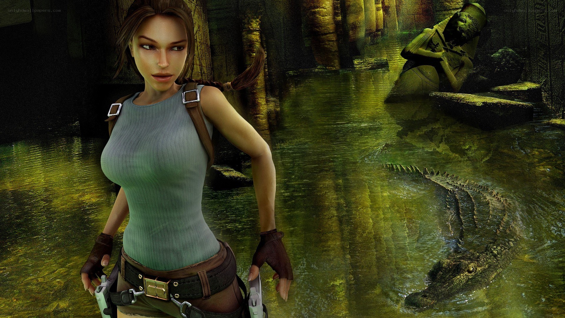 Lara Croft in ancient temple
