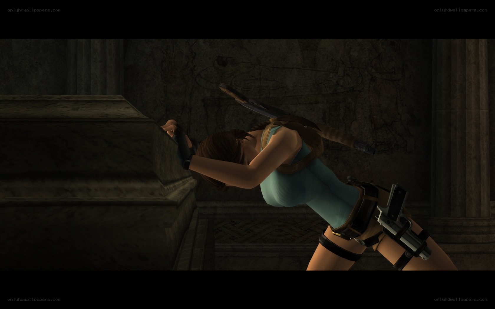Lara Croft in ancient temple