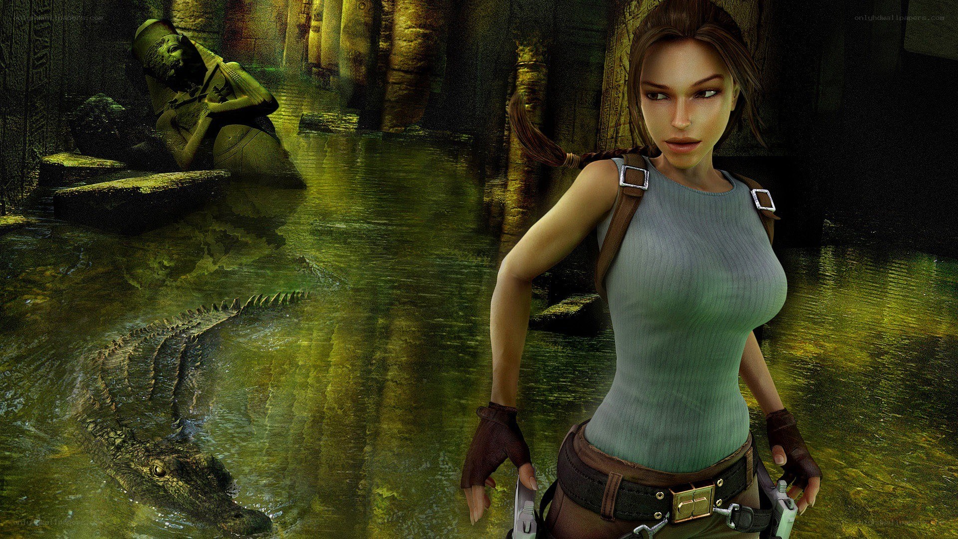 Lara Croft in ancient temple