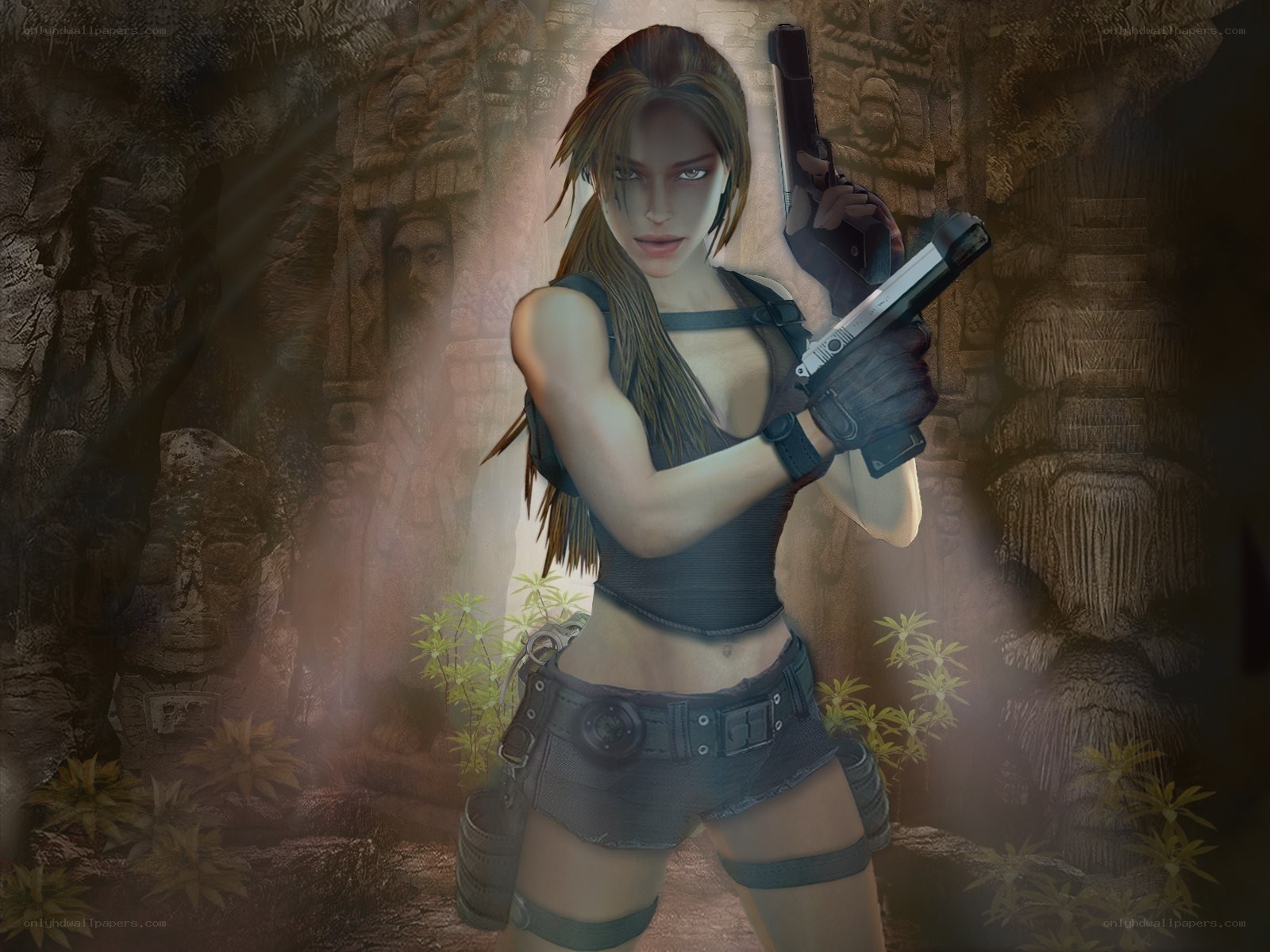 Lara Croft in ancient temple