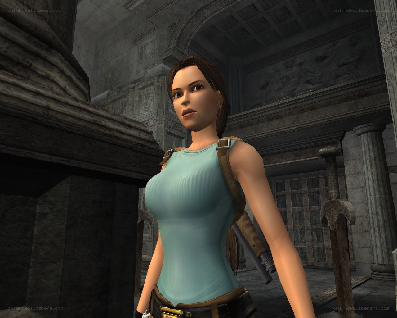 Lara Croft in ancient temple