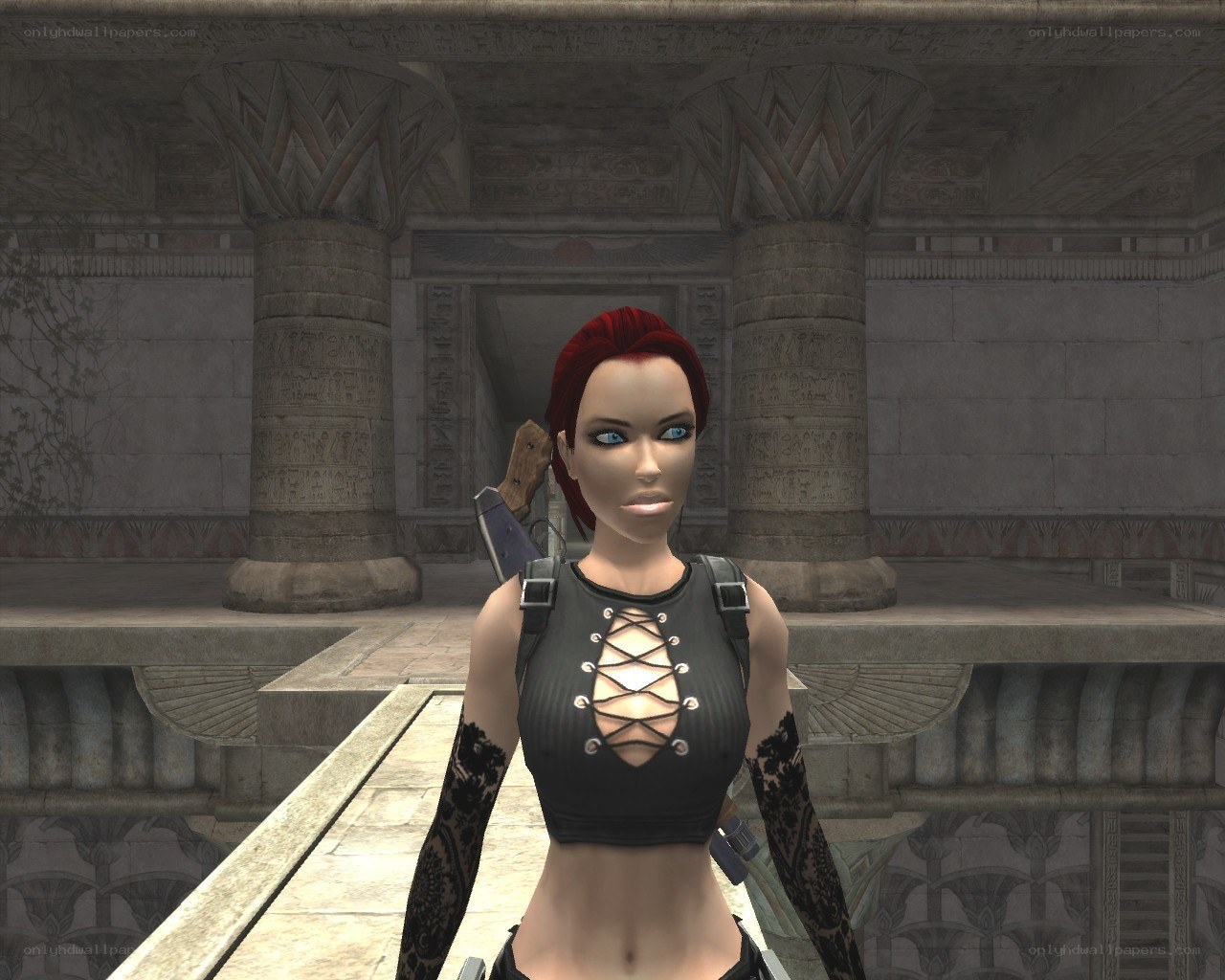 Lara Croft in ancient temple