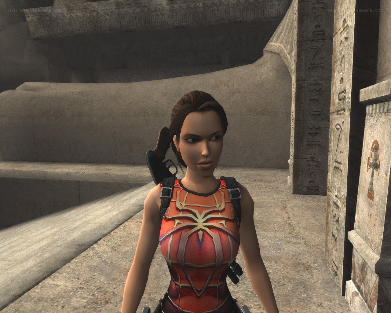 Lara Croft in ancient temple