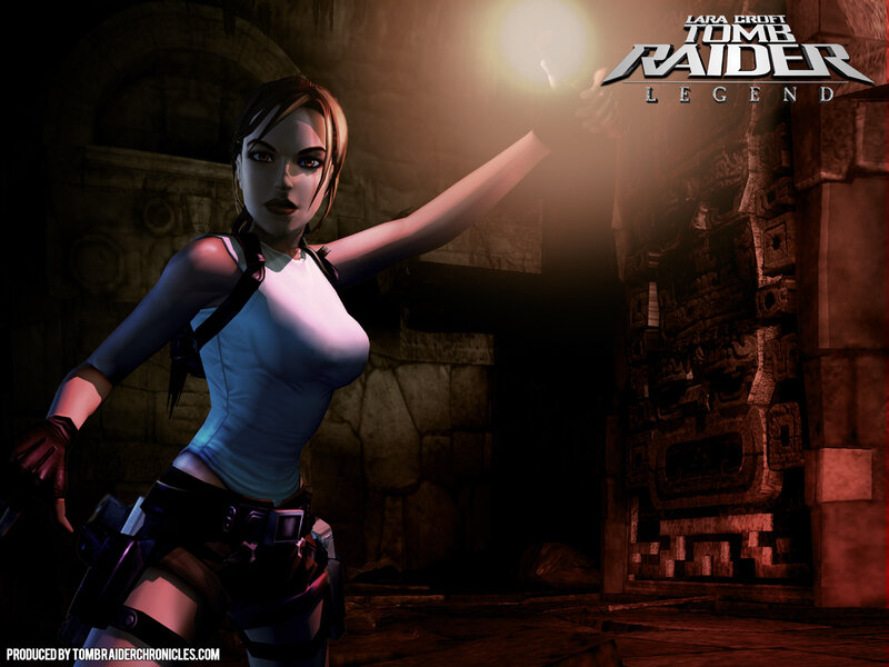 Lara Croft in ancient temple