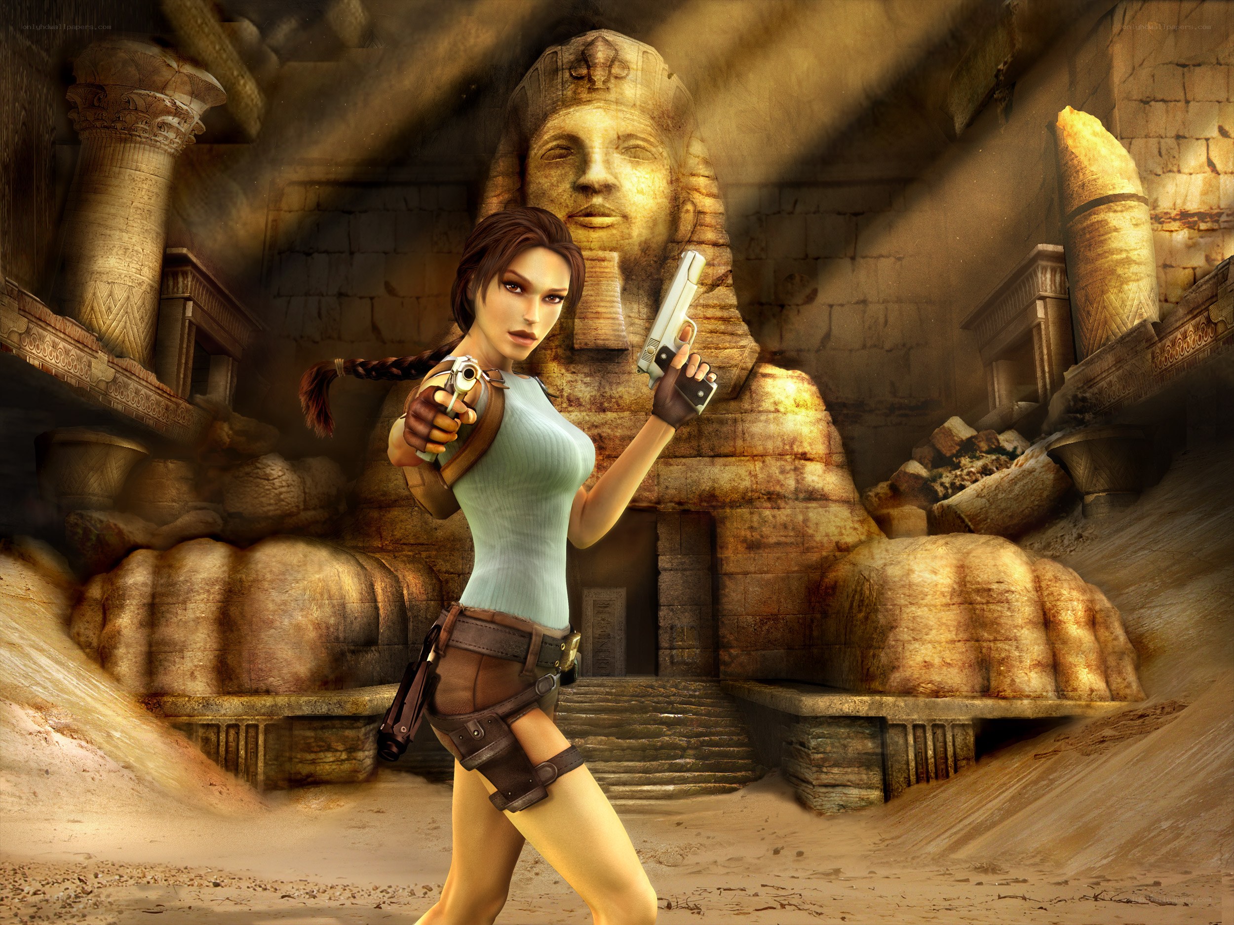 Lara Croft in ancient temple