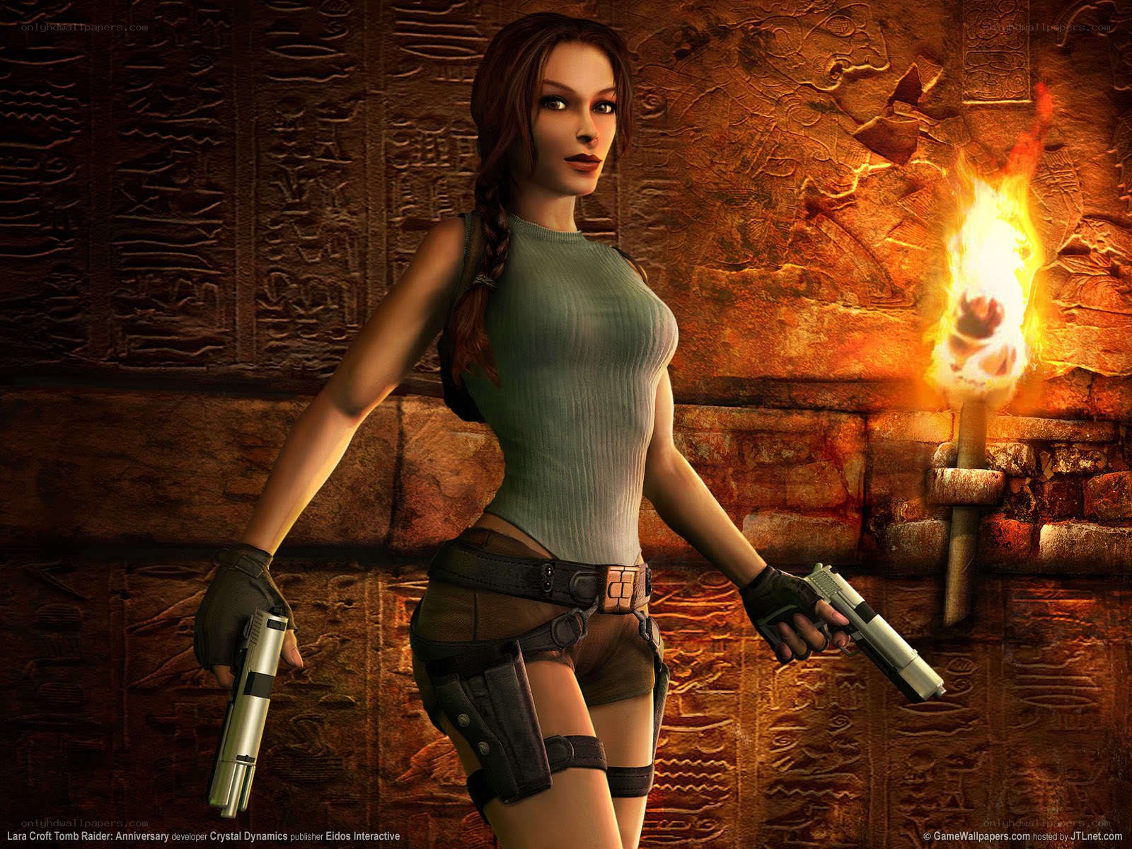 Lara Croft in ancient tomb