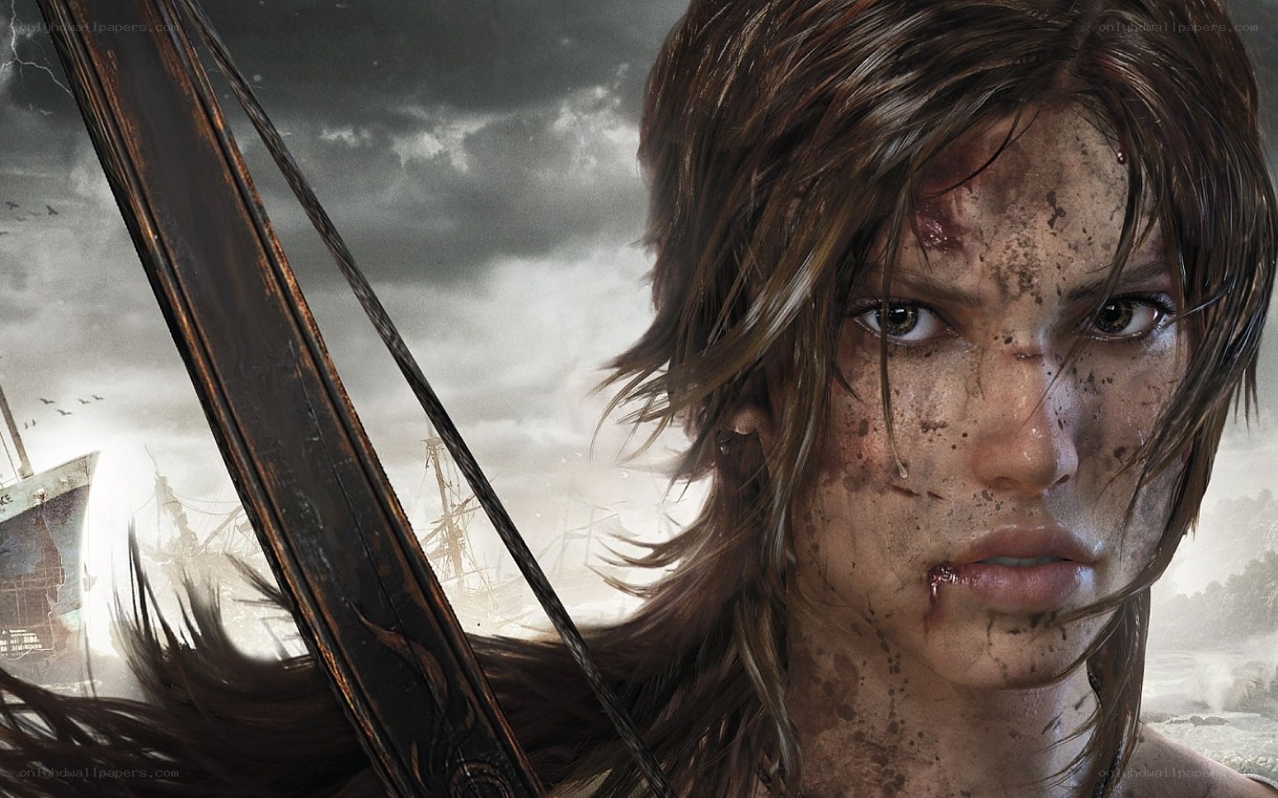 Lara Croft in battle
