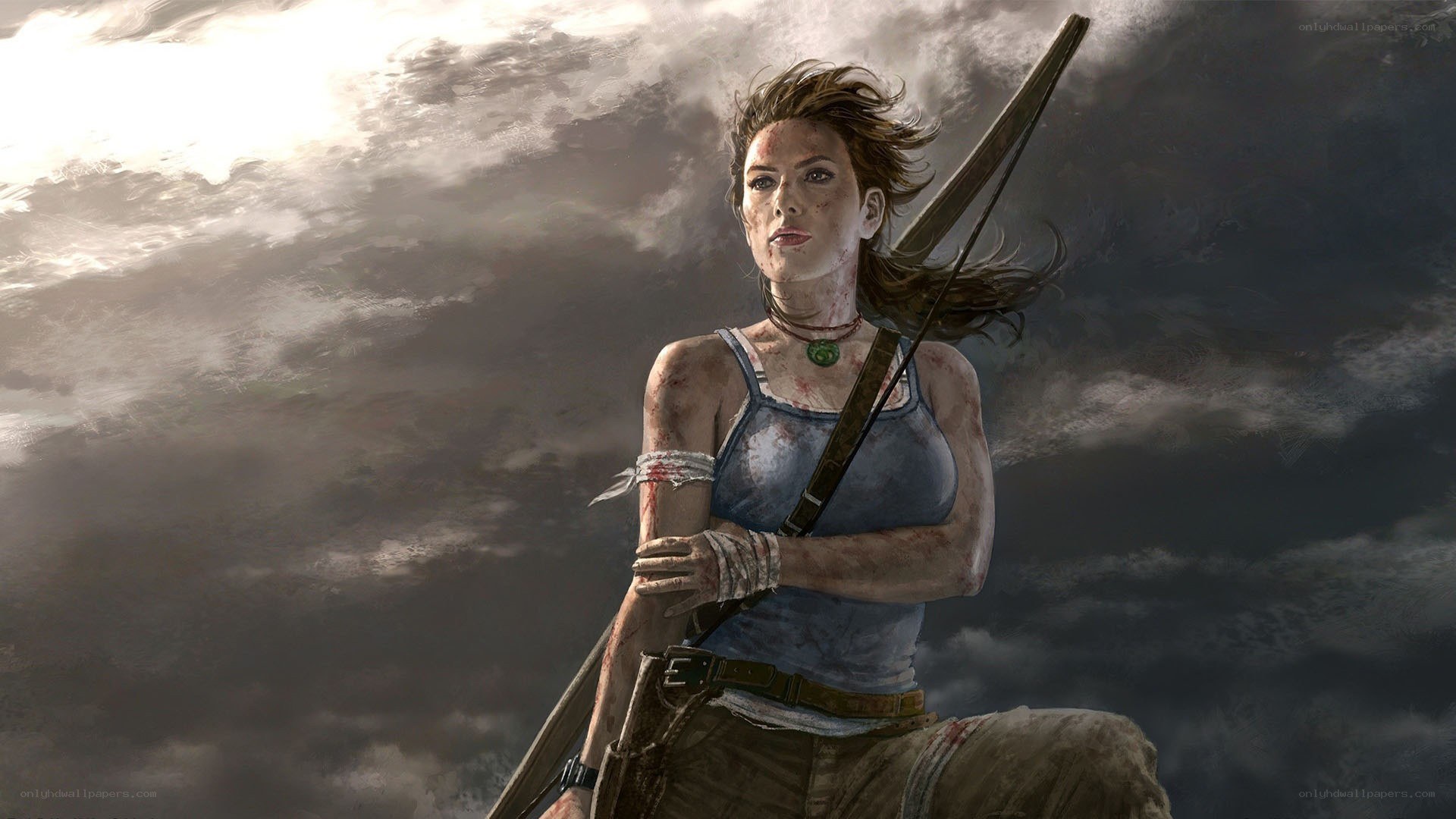Lara Croft in battle