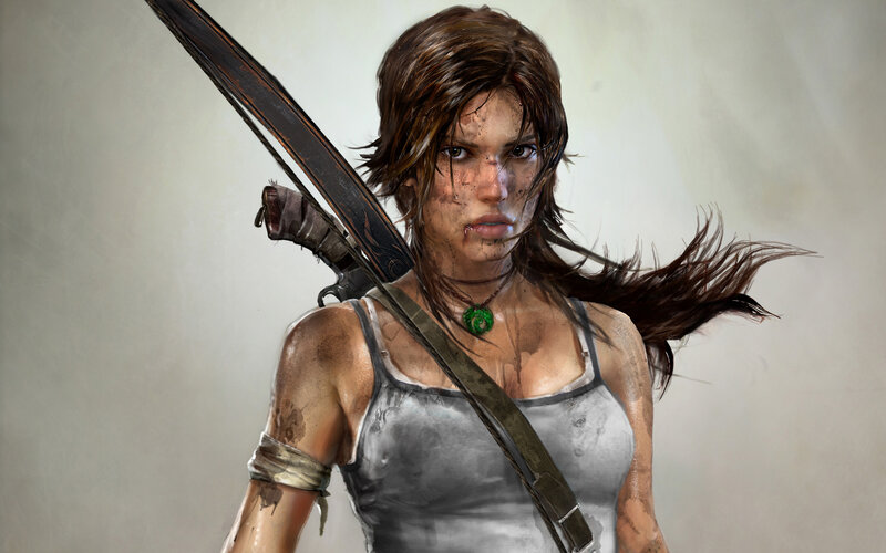 Lara Croft in battle gear