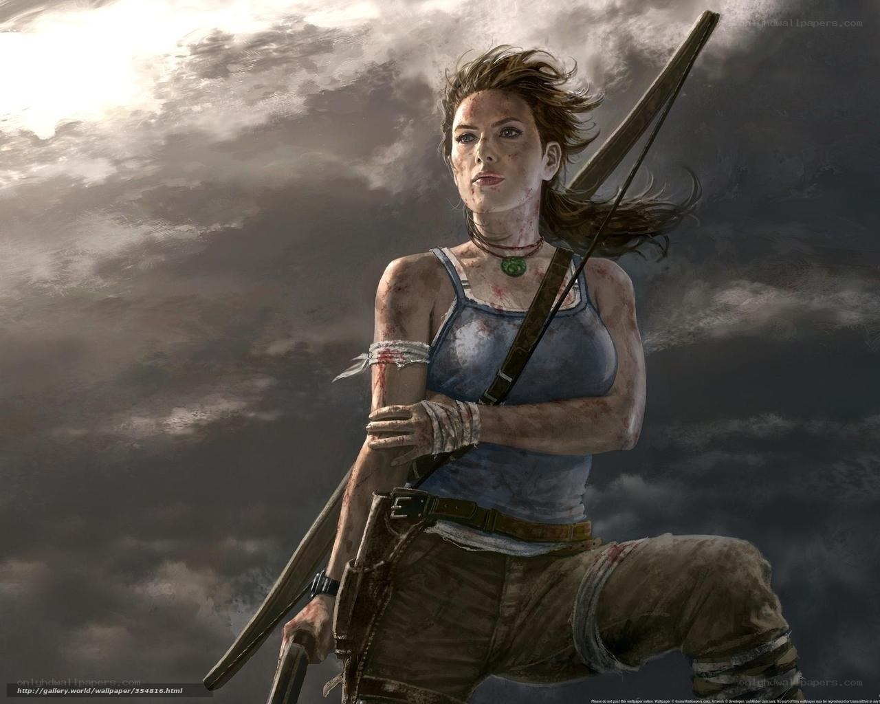 Lara Croft in battle
