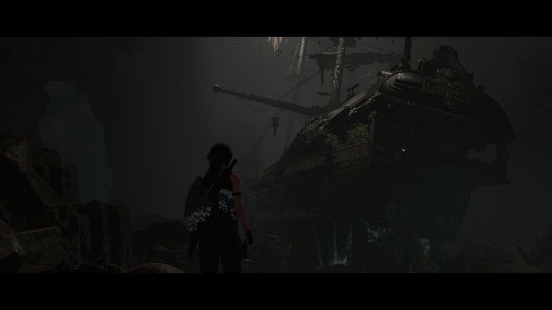 Lara Croft in Cave — Black, Dark, Mysterious