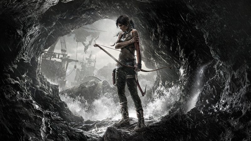 Lara Croft in Cave — Black