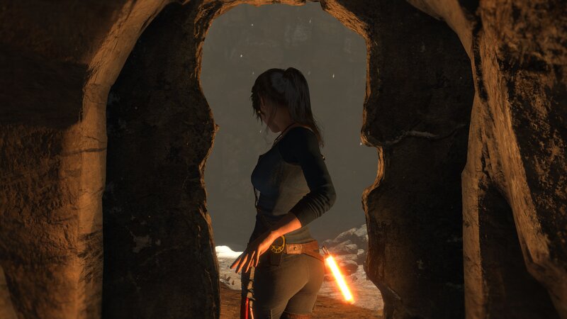 Lara Croft in Cave — Brown, Dark, Mysterious, 3d Render
