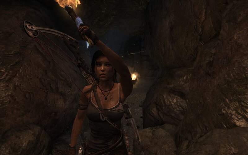 Lara Croft in Cave — Brown, Dark, Tense, Night