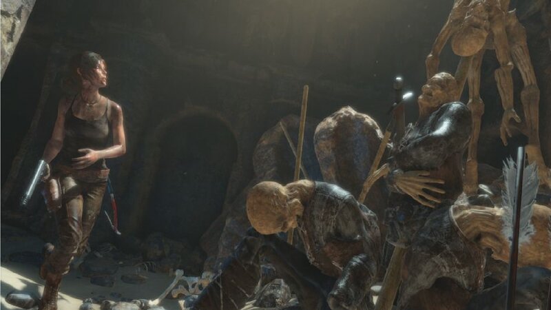 Lara Croft in Cave — Brown, Dark, Tense