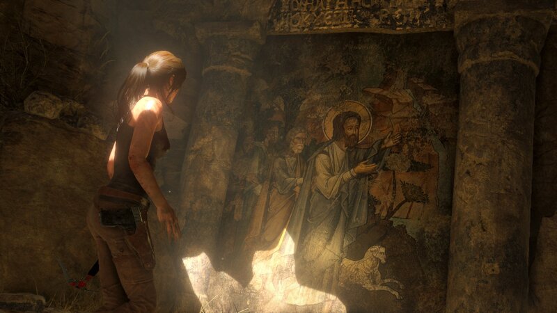 Lara Croft in Cave — Brown, Dramatic, 3d Render