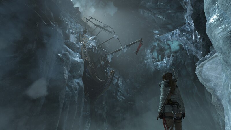 Lara Croft in Cave — Gray, Dark, Mysterious, 3d Render