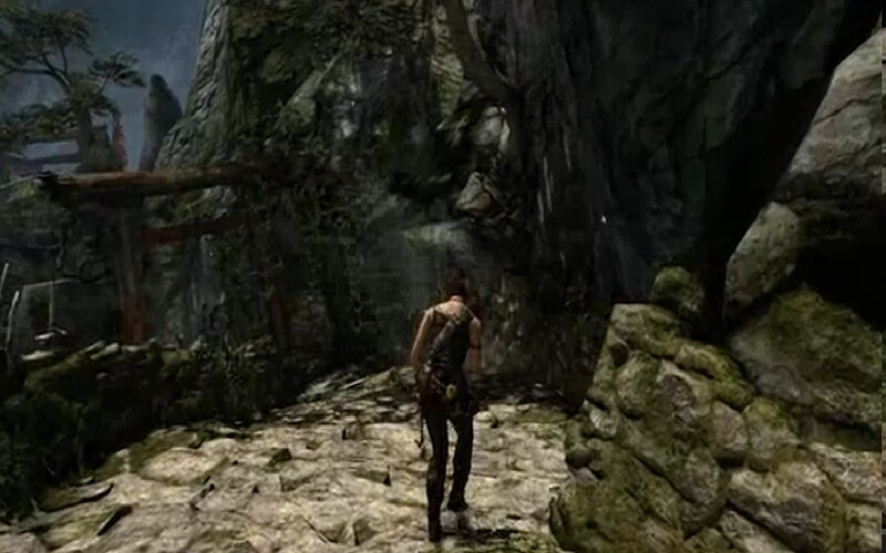 Lara Croft in Cave — Gray, Mysterious
