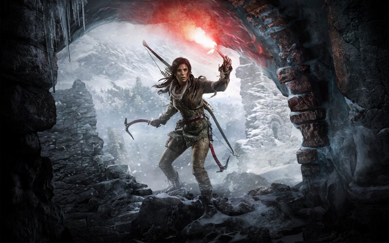 Lara Croft in Cave — Red