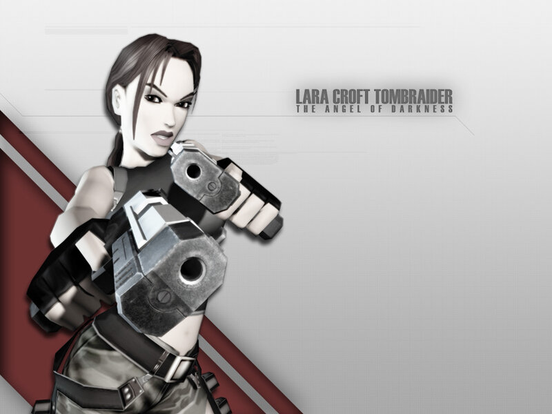 Lara Croft in combat pose