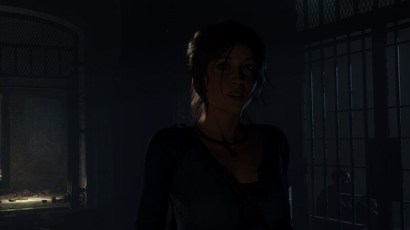 Lara Croft in Dark Room — Black