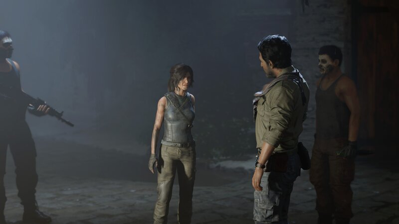 Lara Croft in Dark Room — Gray