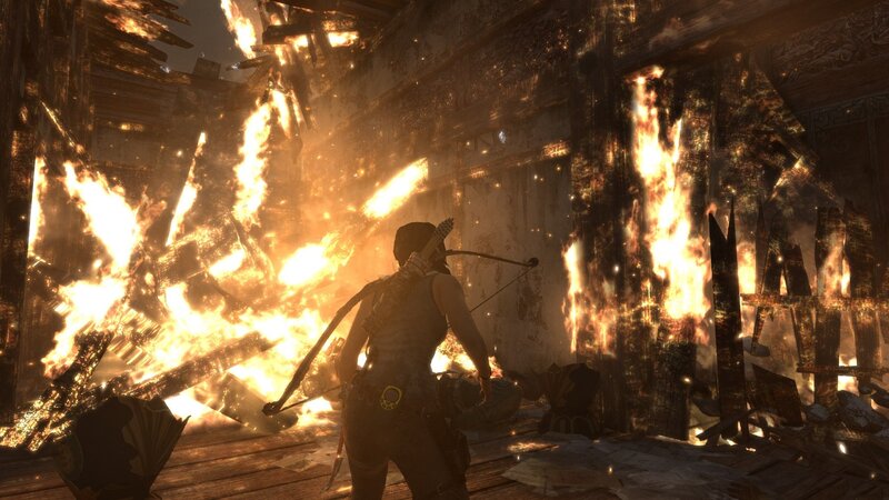 Lara Croft in Fire — Orange