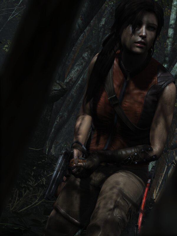 Lara Croft in forest