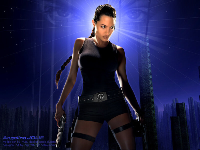 Lara Croft in futuristic city