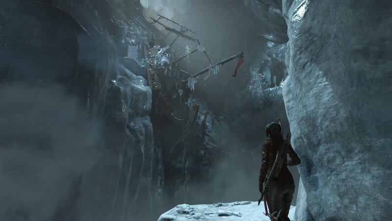 Lara Croft in Ice Cave — Gray, Dark, Mysterious, 3d Render