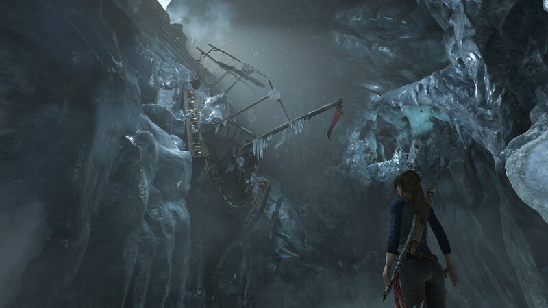 Lara Croft in Ice Cave — Gray