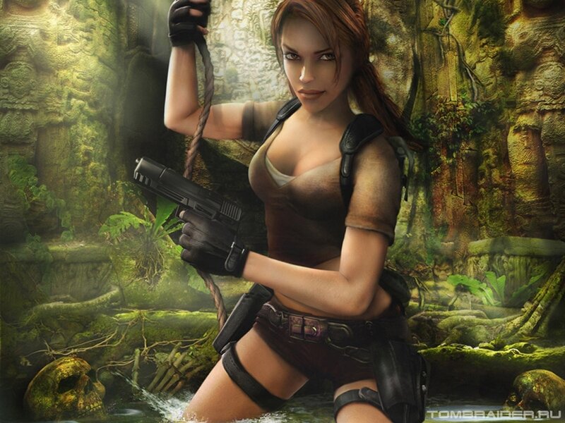 Lara Croft in Jungle — Green