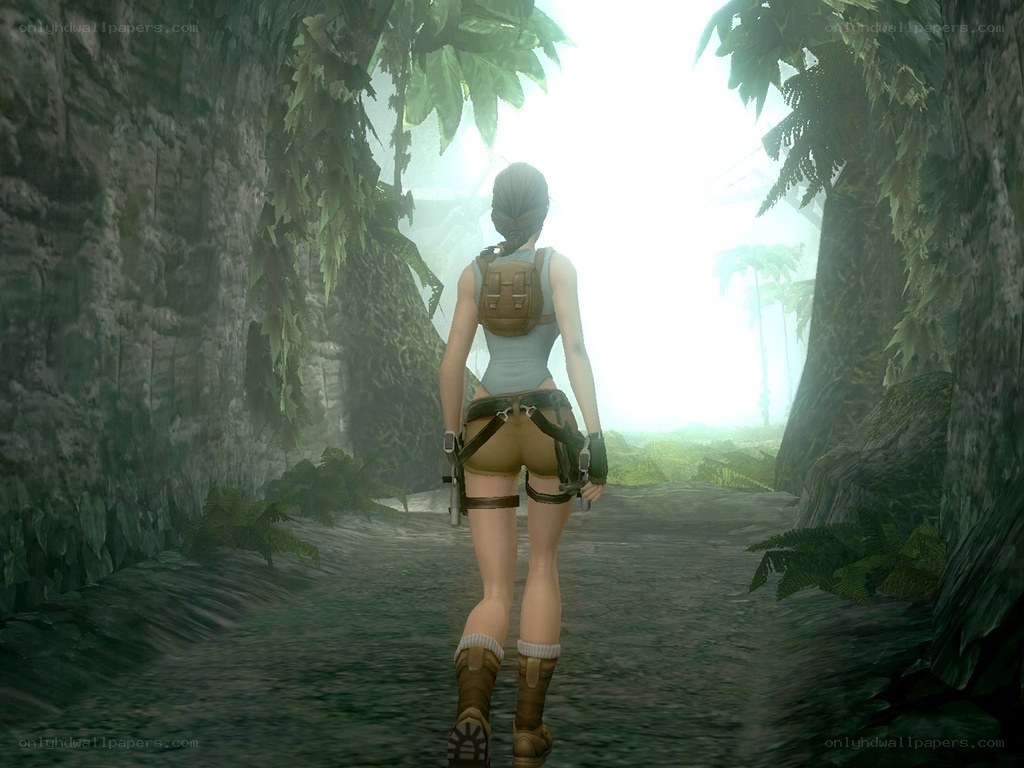 Lara Croft in jungle path