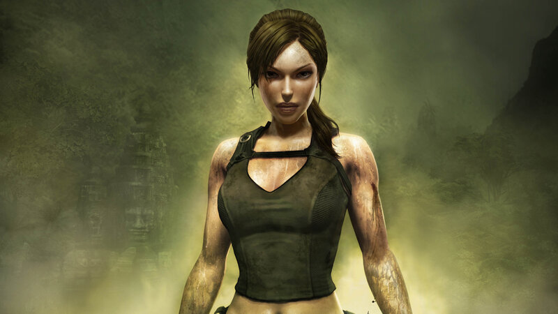 Lara Croft in jungle ruins