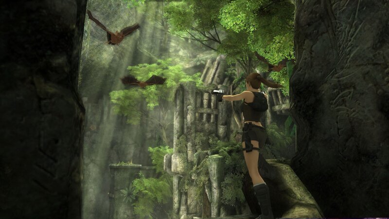 Lara Croft in jungle ruins