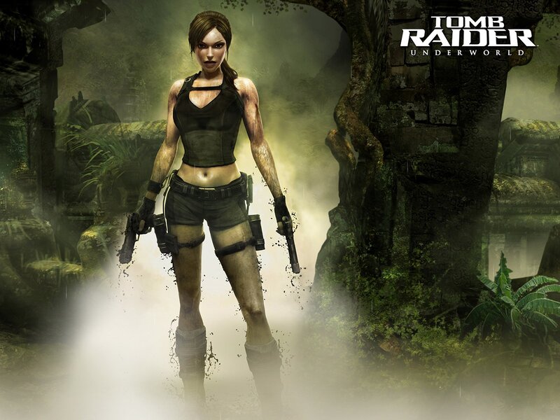 Lara Croft in jungle ruins