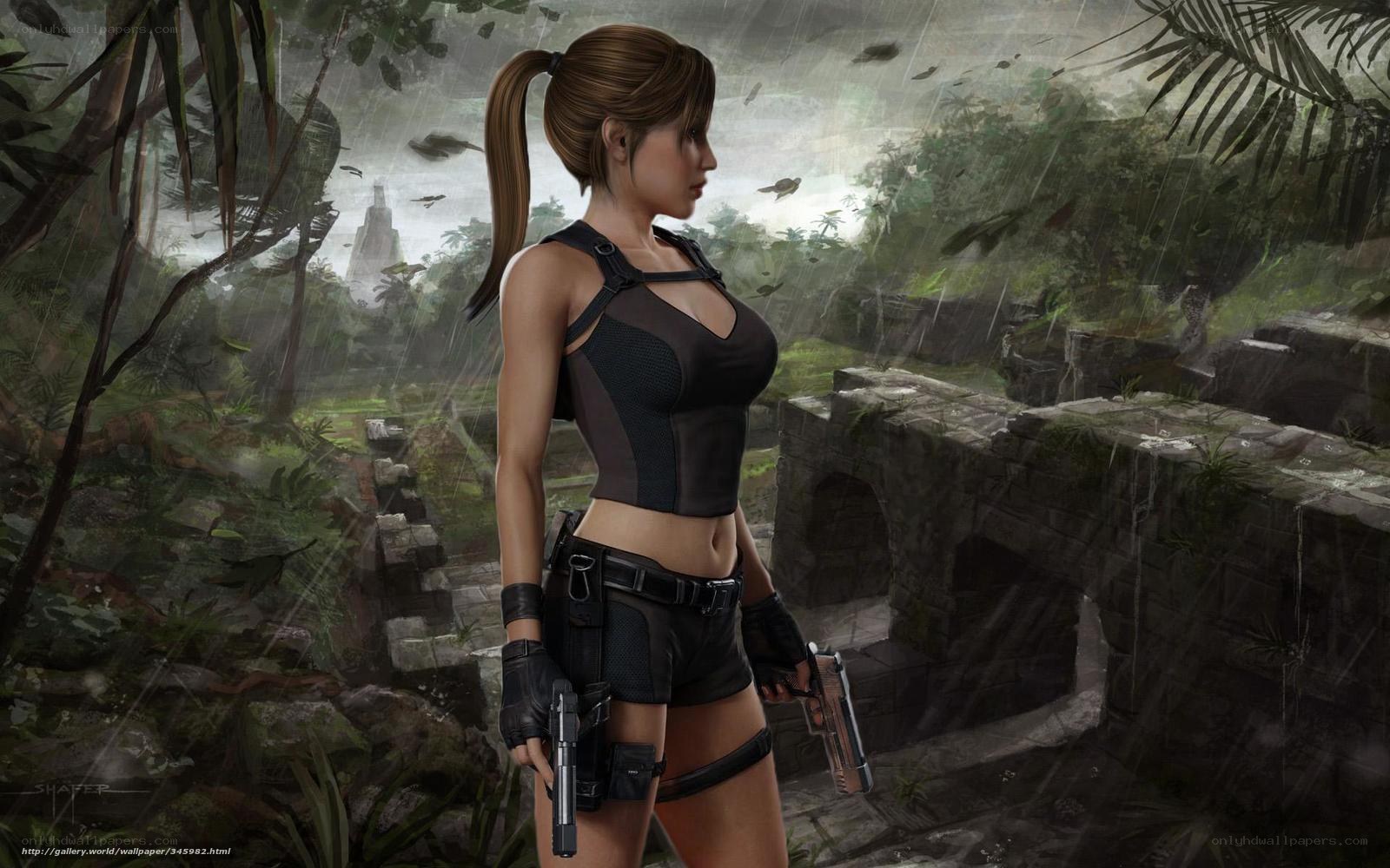 Lara Croft in jungle ruins