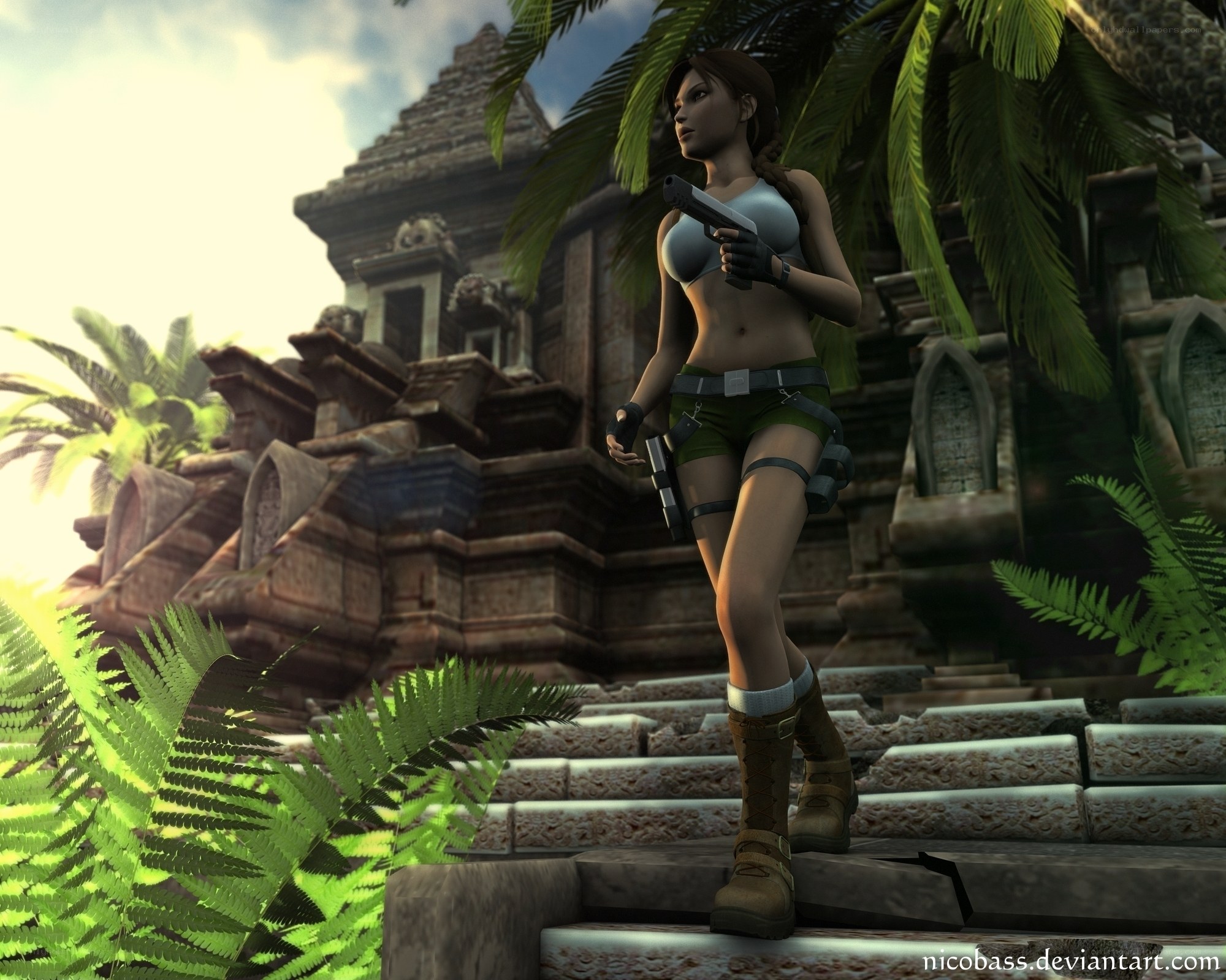 Lara Croft in jungle temple