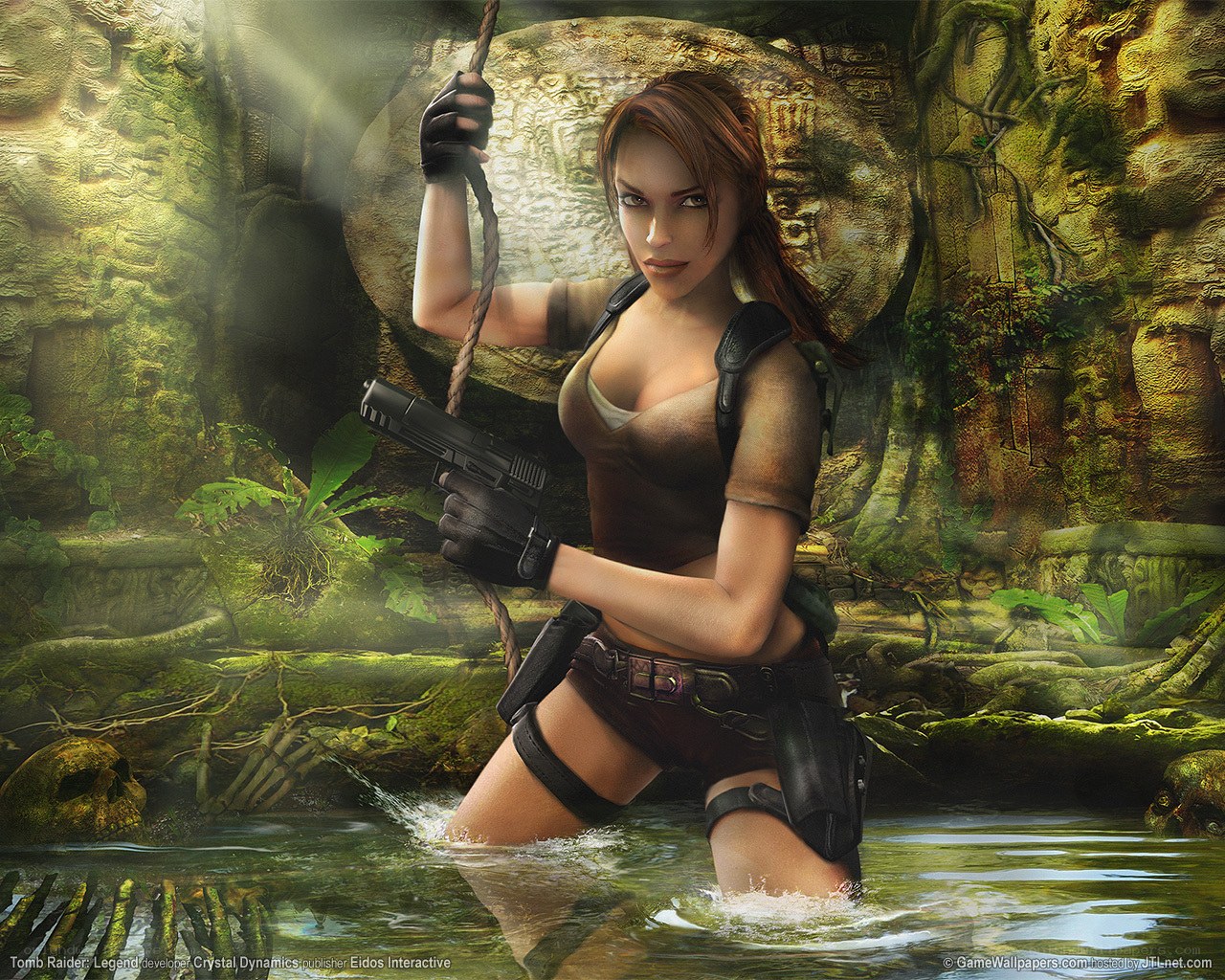 Lara Croft in jungle temple