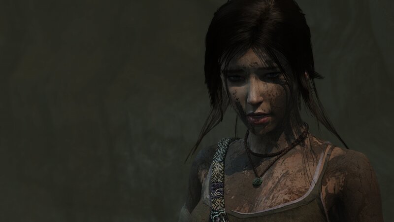 Lara Croft in muddy gear