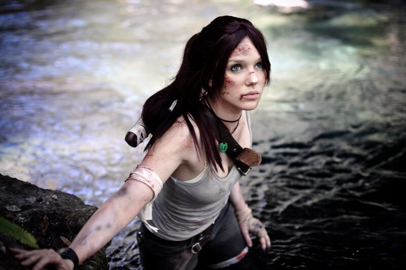 Lara Croft in river scene