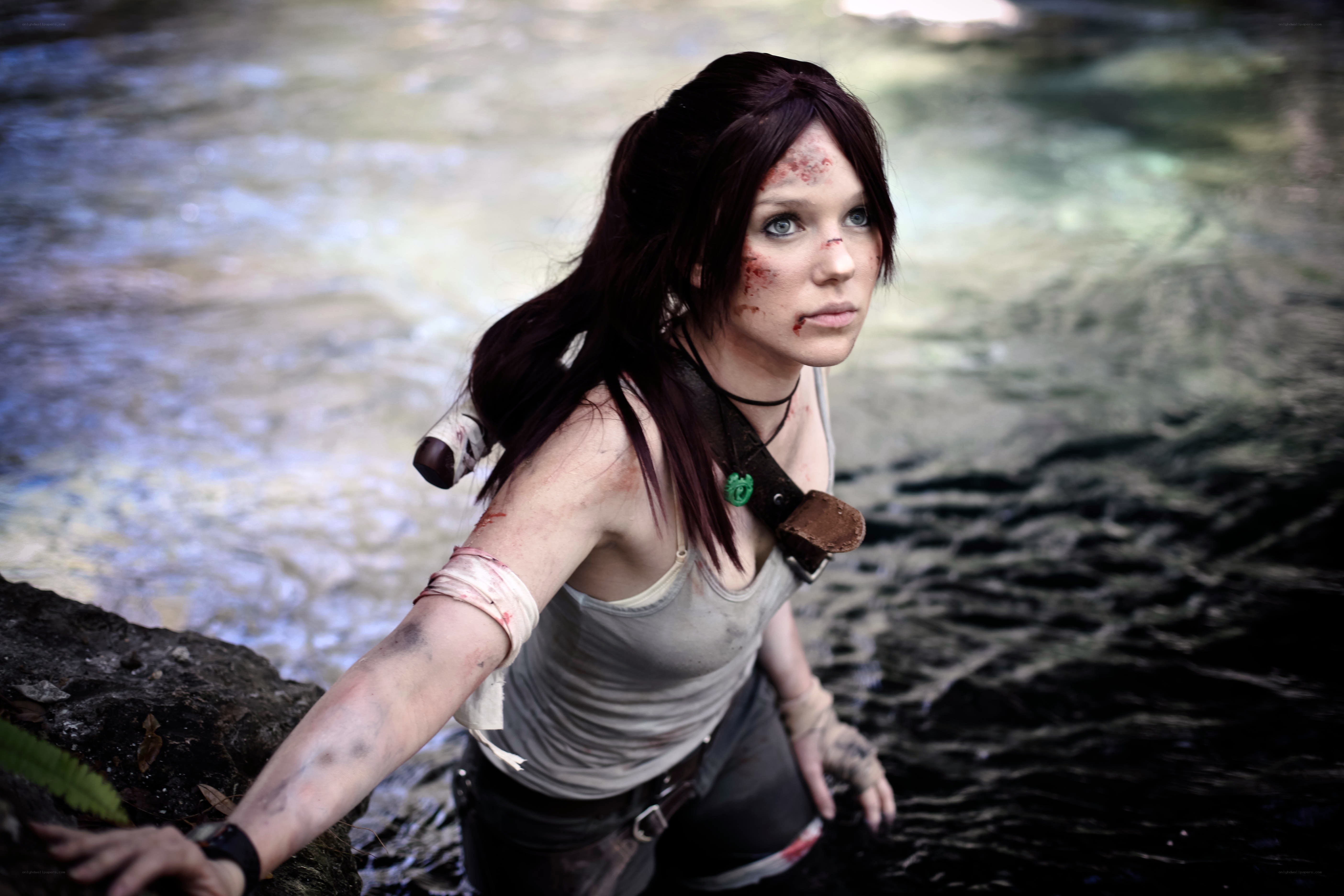 Lara Croft in river scene