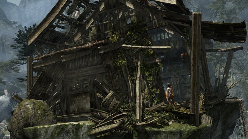 Lara Croft in Ruins — Brown, Dramatic, 3d Render, Forest