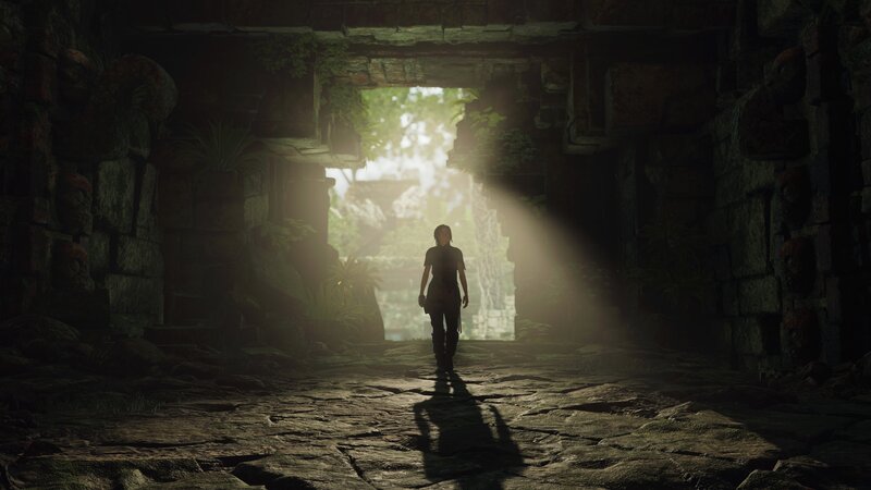 Lara Croft in Ruins — Gray, Dramatic, Afternoon