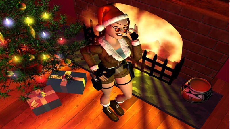 Lara Croft in Santa Hat