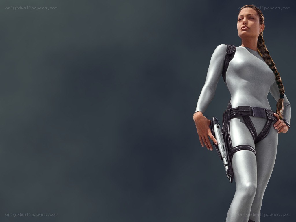 Lara Croft in silver suit