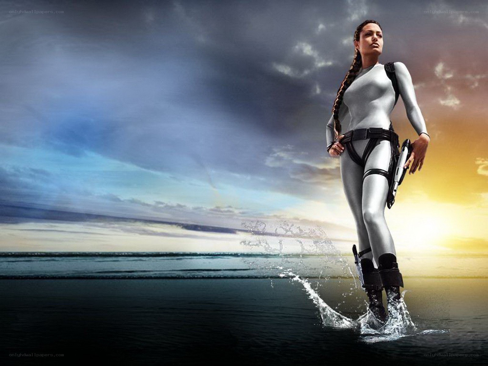 Lara Croft in silver suit