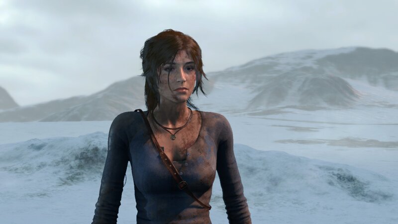 Lara Croft in Snow — White, Cold